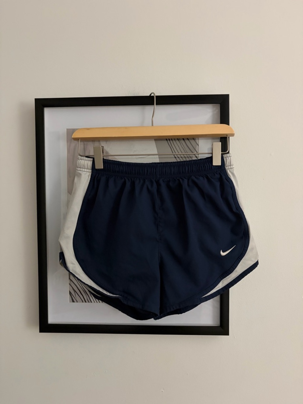 Nike Women's Navy and White Running Shorts